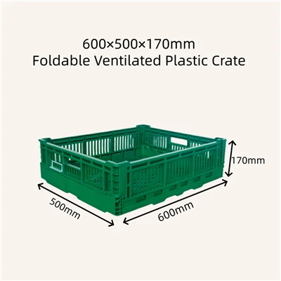 600x500x170mm sulankstoma vėdinama plastikinė dėžė